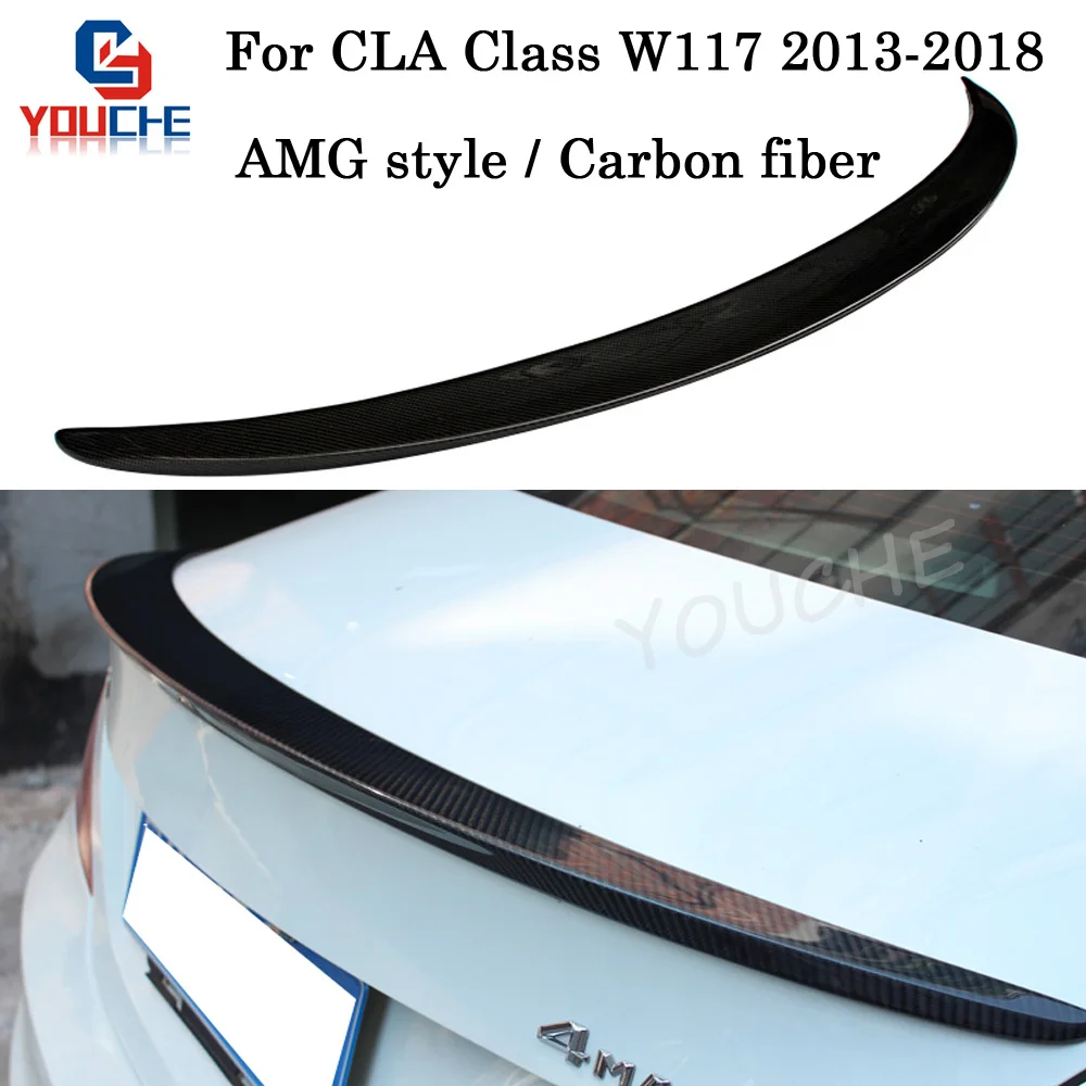 

W117 AMG Style Carbon Fiber Rear Spoiler Trunk Wing For Mercedes 2013-2018 CLA180 CLA 200 CLA250 CLA45 4-door Sedan Trunk Lid
