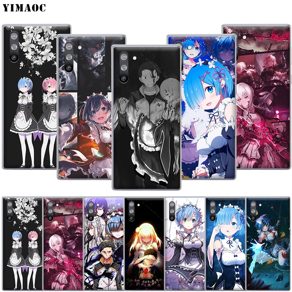 

YIMAOC Anime Re Zero Rem Case for Samsung Galaxy S10 S9 S8 S7 Plus A70 A60 A50 A40 A30 A20 A10 A50S A30S A20S
