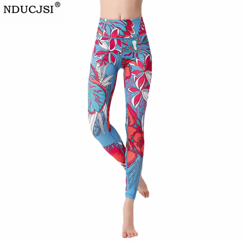 

NDUCJSI High Waist Fitness TheÂ FloralÂ Legging Women Workout Push Up Digital Printing Gym Jeggings Polyester Sportswear Pants