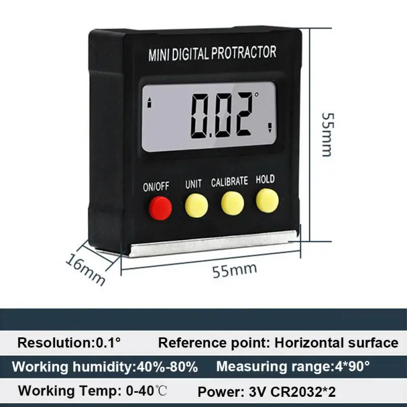 New 3 In 1 360° Electronic Digital Level Box Protractor Magnetic Base Angle Finder Bubble Backlight Angle Ruler Measuring Tools 2