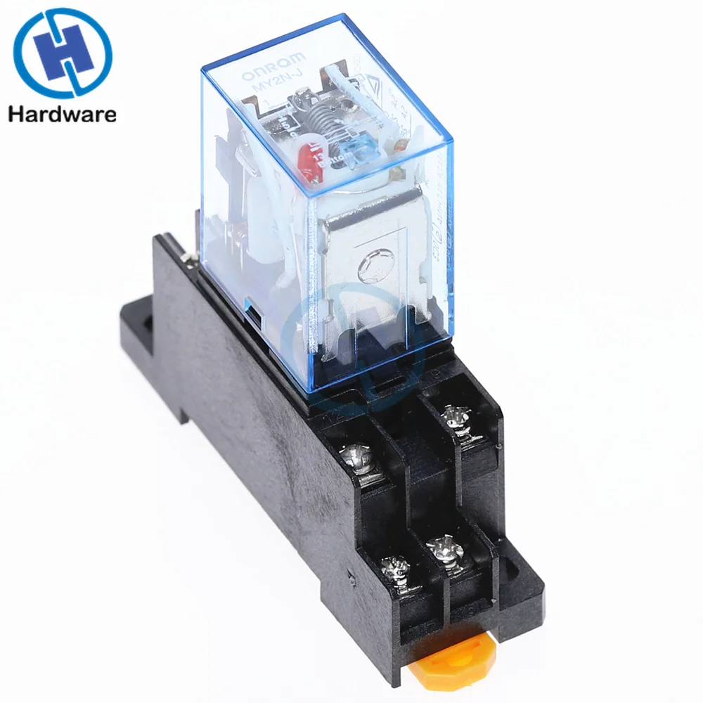 mxuteuk 2pcs HH52P AC 12V Coil 8 Pin 5A DPDT LED indicator Electromagnetic Power Relay with DIN Rail Slotted Aluminum,1 Years Warranty With High Quality Base