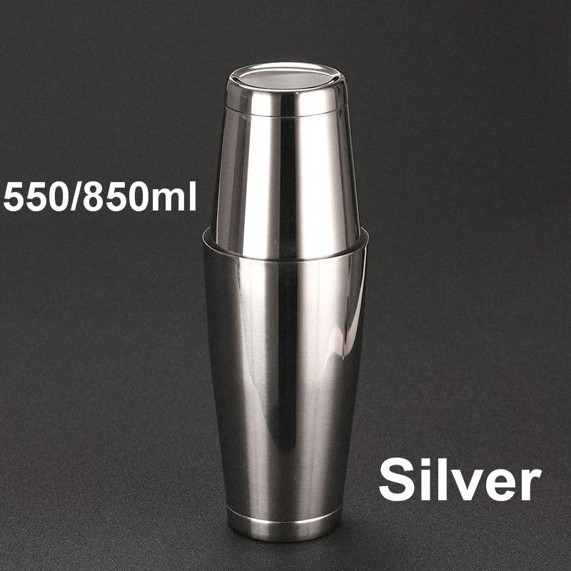 silver Нержавеющая сталь шейкер оловянный 28& 18oz Профессиональный бармен шейкер Бостонский шейкер для напитков вечерние барные инструменты - Цвет: silver