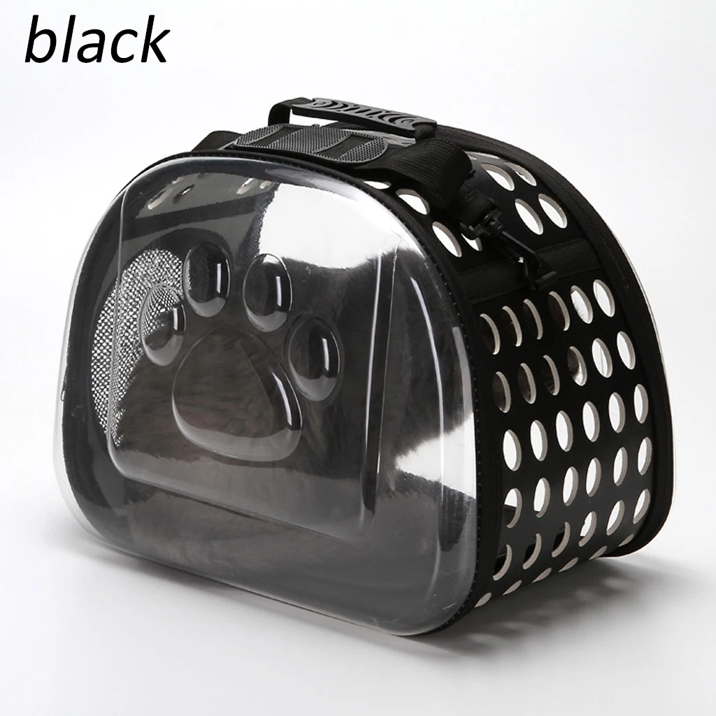 Black Дорожная сумка-переноска для собак и кошек, прозрачная сумка для переноски щенков, собак, кошек, маленькая сумка для животных, мягкая сумка для собак, рюкзак на плечо - Цвет: Black