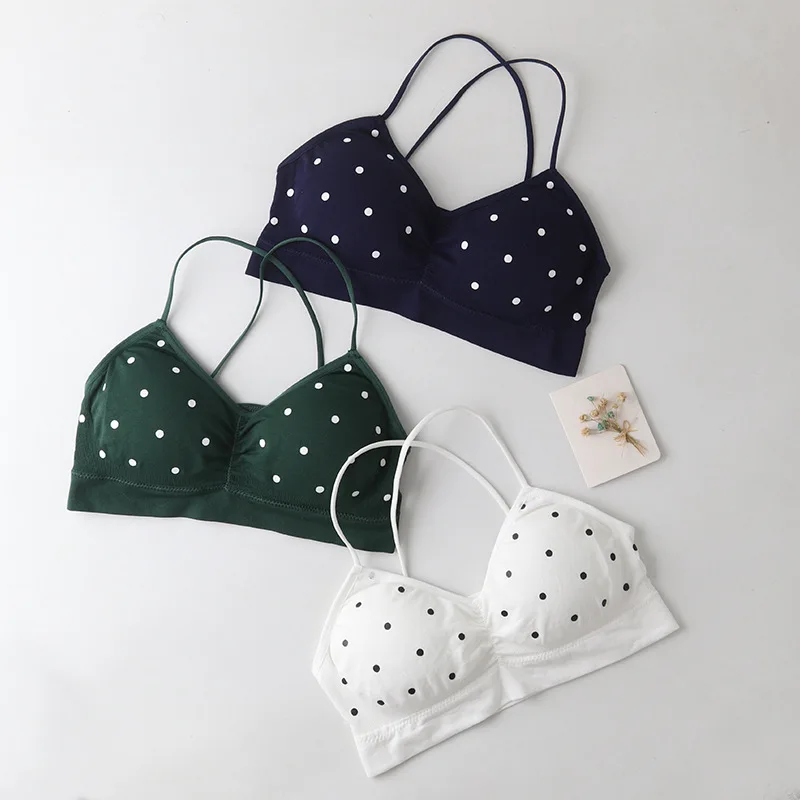 Women Lingerie Bra Push Up Sports Seamless Polka Dot Soft Tube Top