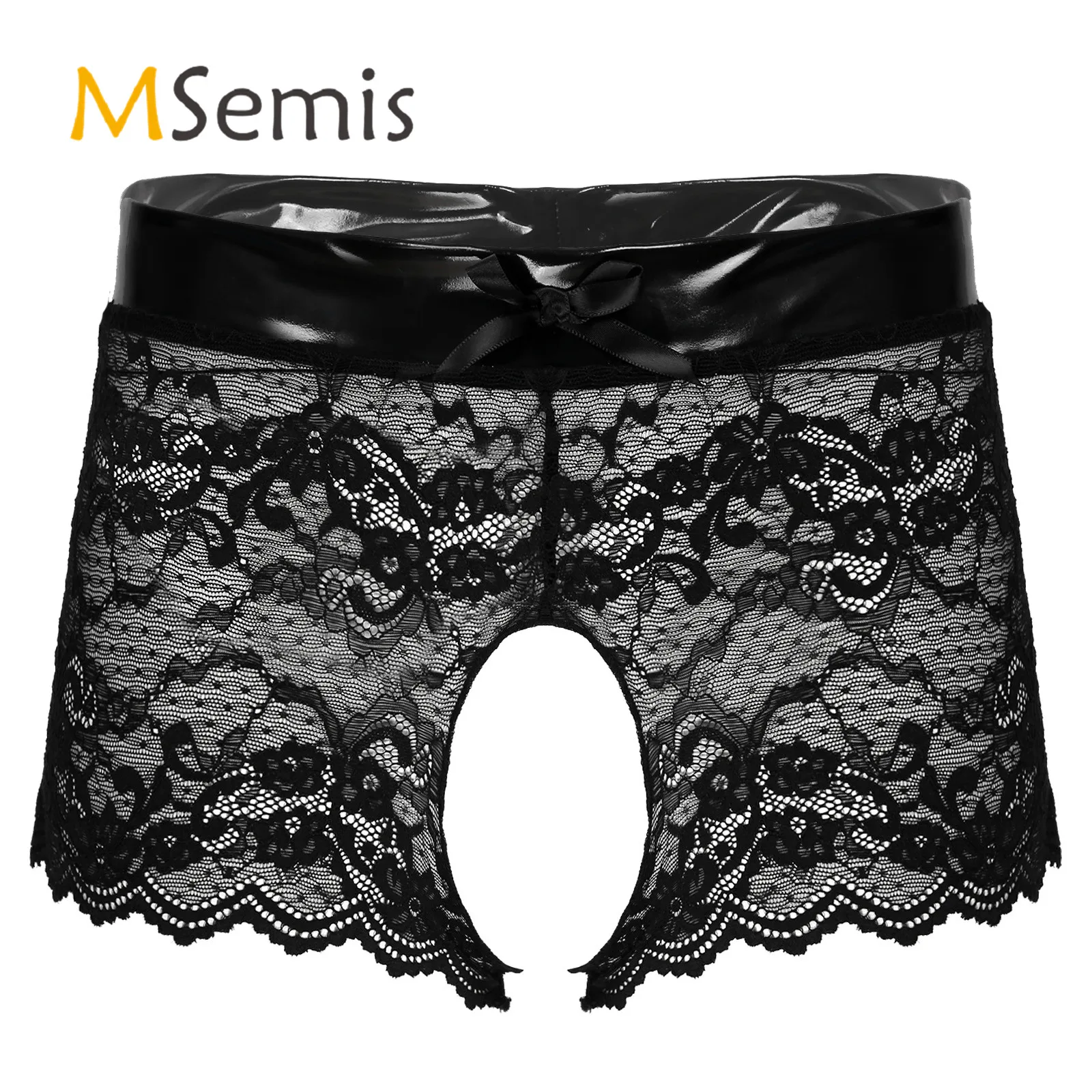 Sexy Womens Crotchless Underwear See through Lace Erotic Underwear Open