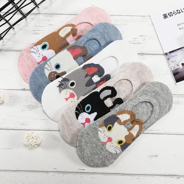 27 Style 10 Piece=5 Pairs/Lot Cute Harajuku Animal Women Socks Set Funny Spring Cat Dog Rabbit Panda Low Cut Short Sock Happy 3