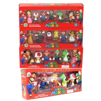 

Super Mario Bros PVC Action Figure Toys Luigi Koopa Yoshi Waluigi Toad Peach Princess Odyssey Donkey Kong Model Dolls In Box