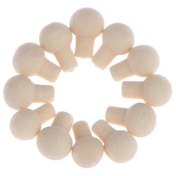 

12pcs/set 1/12 Scale Miniature Unpainted Natural Wood Color Drawer Round Pull Handles Dollhouse DIY Fixtures Tools Accessory