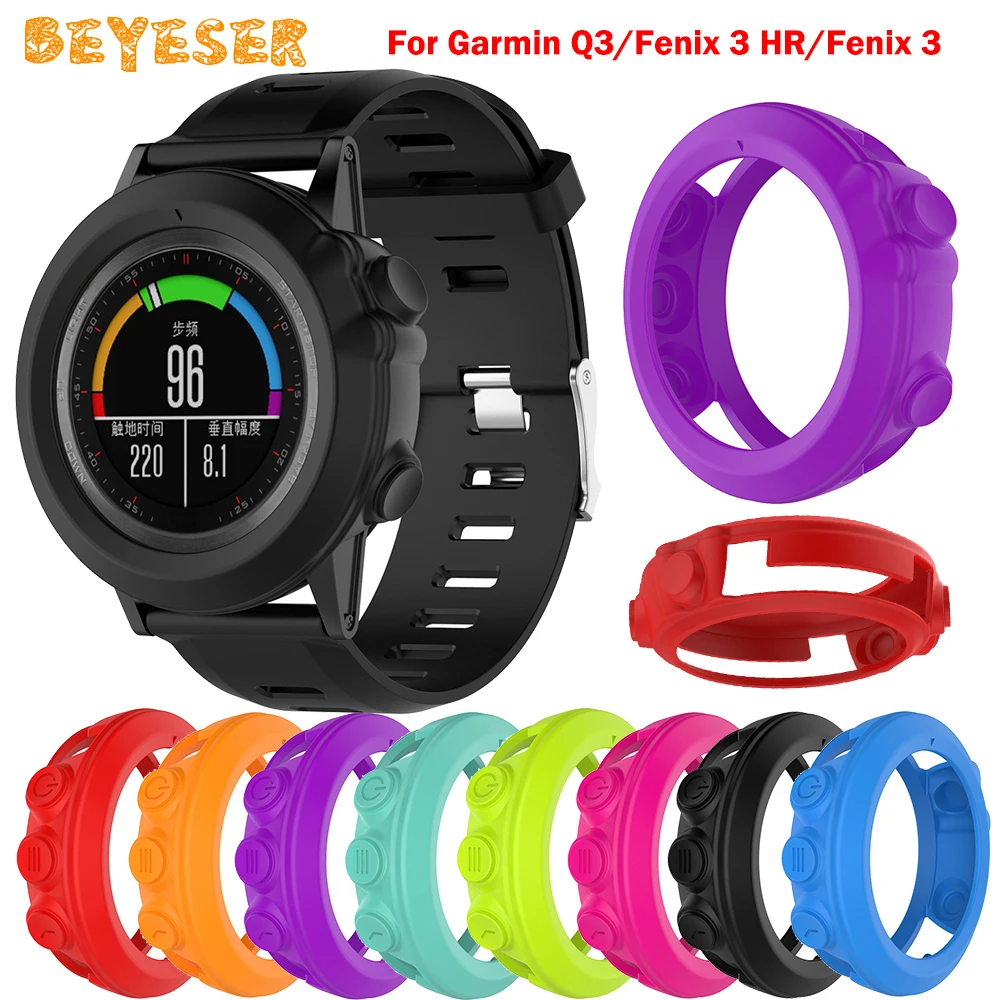 

Fashion Silicone Protective Sleeve Case For Garmin Q3/Fenix 3 HR/Fenix 3 Smart Watch Frame Cover Shell Replacement Protector