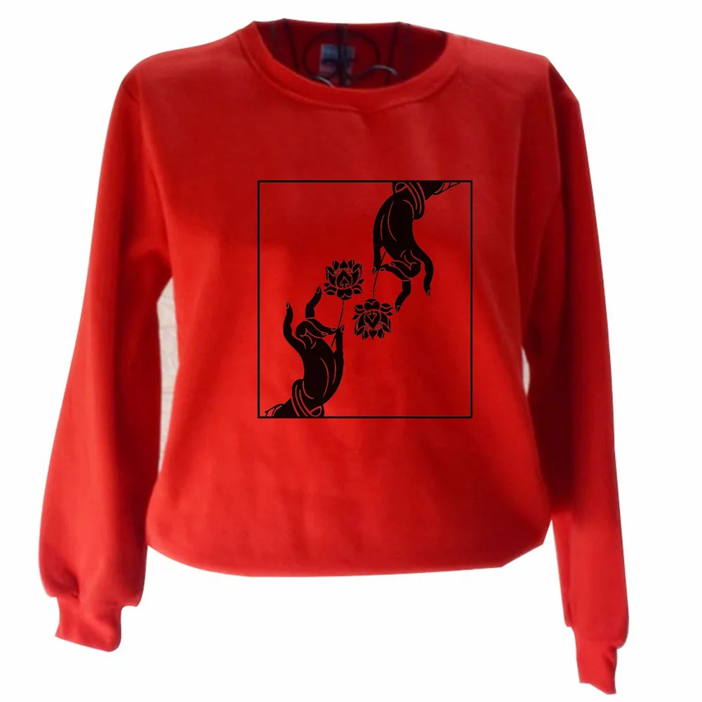 Autumn Winter Bergamot Print Fleece Sweatshirt Unisex Street Wear Casual High Quality Hip Hop Long Sleeve sweatshirt