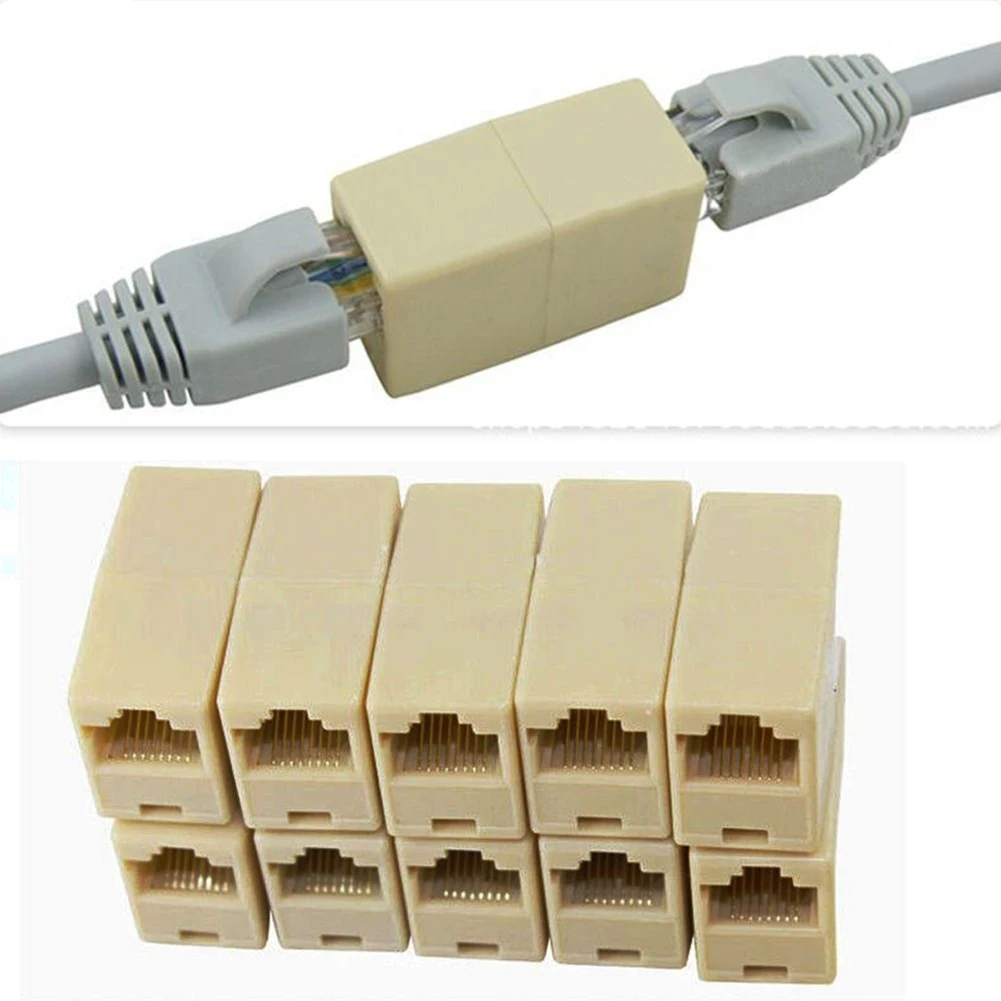 2 Pack Ethernet Lan Cable Joiner Coupler Connector Network RJ45 Cable Cat5