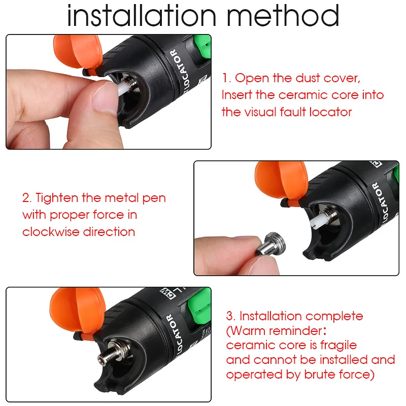7mm Fiber Optic Laser Source Visual Fault Locator Ceramic insert Ceramic sleeve metal ceramic pipe joint