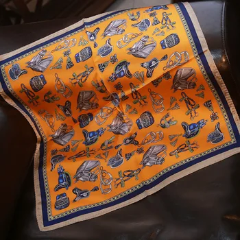 

New high quality silk scarf mulberry silk "stirrup leather" small square towel small silk scarf professional scarf