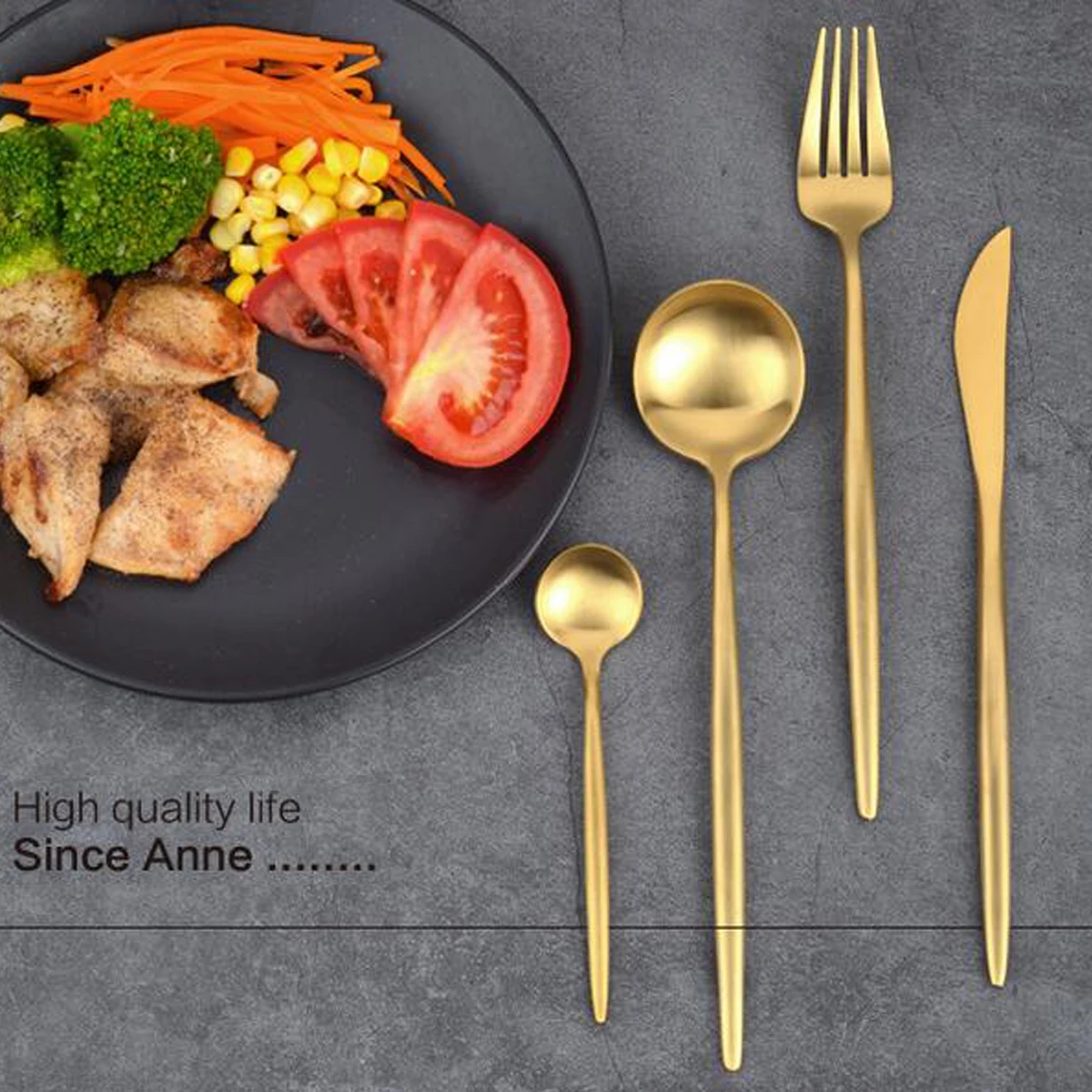 Hot Sale Dinner Set Cutlery Knives Forks Spoons Wester Kitchen Dinnerware Stainless Steel Home Party Tableware Set