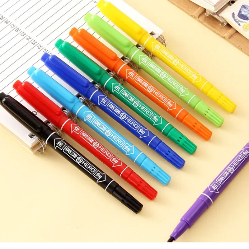 

Hero 887 Color Marker Fine Line Pen Graffiti Art Waterproof Double Nib Marker Pen Quick Dry 24 Colors Shanghai Famous Brand