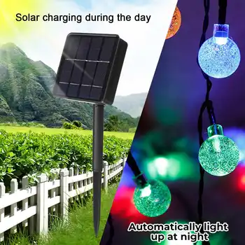 

LED Solar Lamp Outdoor 5M 7M 12M Colorful LED String Lights Fairy Holiday Christmas Party Garland Solar Garden Waterproof Lights