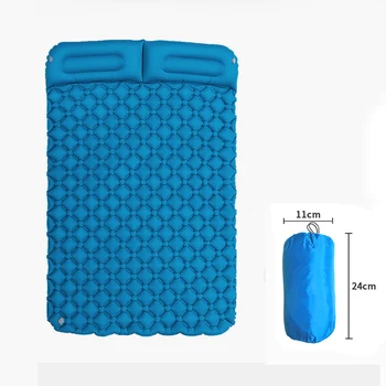 

Inflatable Cushion for Camping Backpacking Attached Pillow Lycra Inflatable Air Camping Mat Comfortable Camping Sleeping Pad