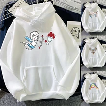 Hoodies moletom moletom masculino/feminino novo padrão de impressão a cores com capuz primavera e outono casais pullovers moletom casual