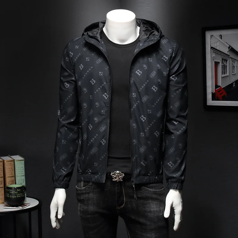 High Quality 2019 Autumn Designer Brand Men Hooded Jacket B Letter Embroidery Mens Jacket with Hat Outerwear Coat 4XL 5XL 2118 High Quality 2019 Autumn Designer Brand Men Hooded Jacket B Letter Embroidery Mens Jacket with Hat Outerwear Coat 4XL 5XL 2118