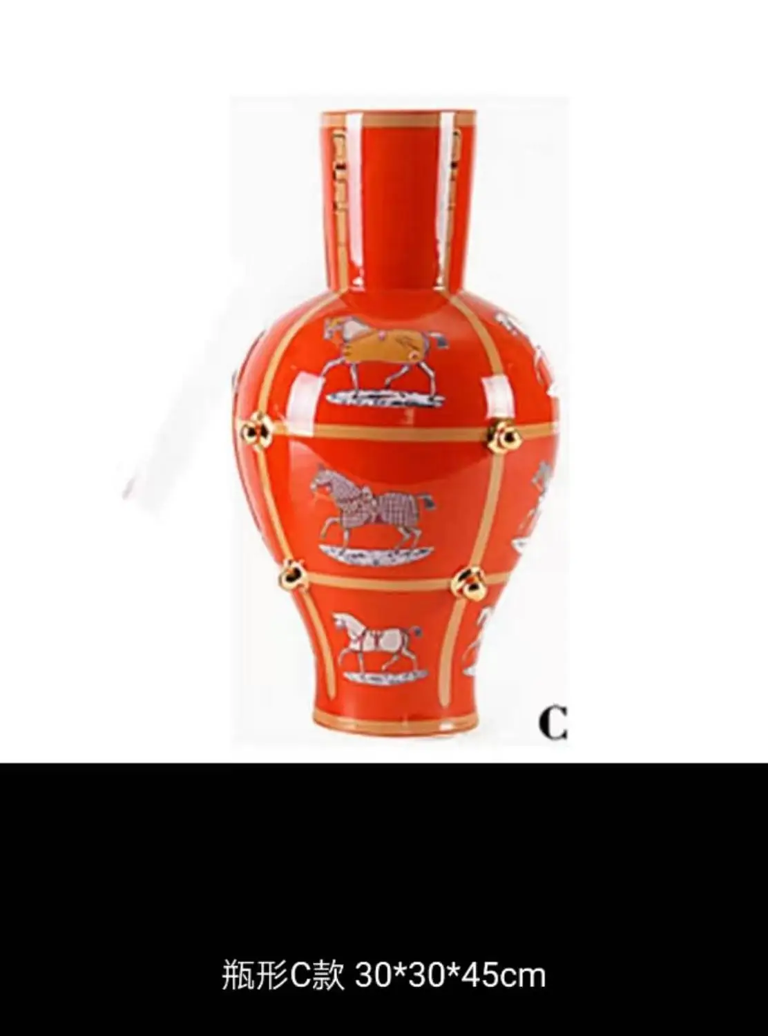 Европейская ваза с изображением лошадей, красный керамический цветочный горшок, цветочная корзина, цветочная корзина для дома в скандинавском стиле, креативное украшение, фарфоровый свадебный подарок - Цвет: 7