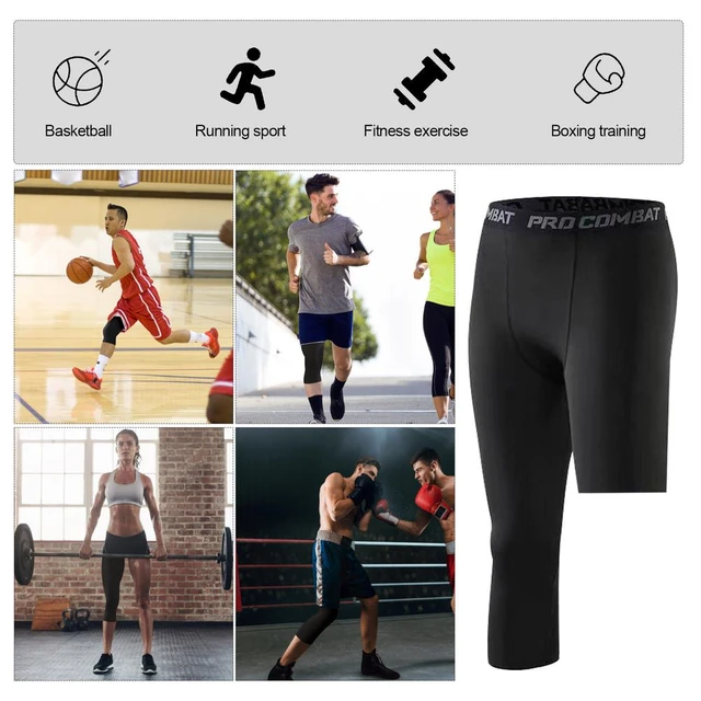 Pantalones deportivos de compresión para hombre, mallas cortas de una  pierna para correr, baloncesto, fútbol, Yoga, Fitness - AliExpress