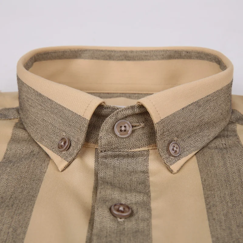 Мужская Стильная яркая полосатая рубашка на пуговицах, удобная стандартная Повседневная рубашка с длинным рукавом и цветными блоками