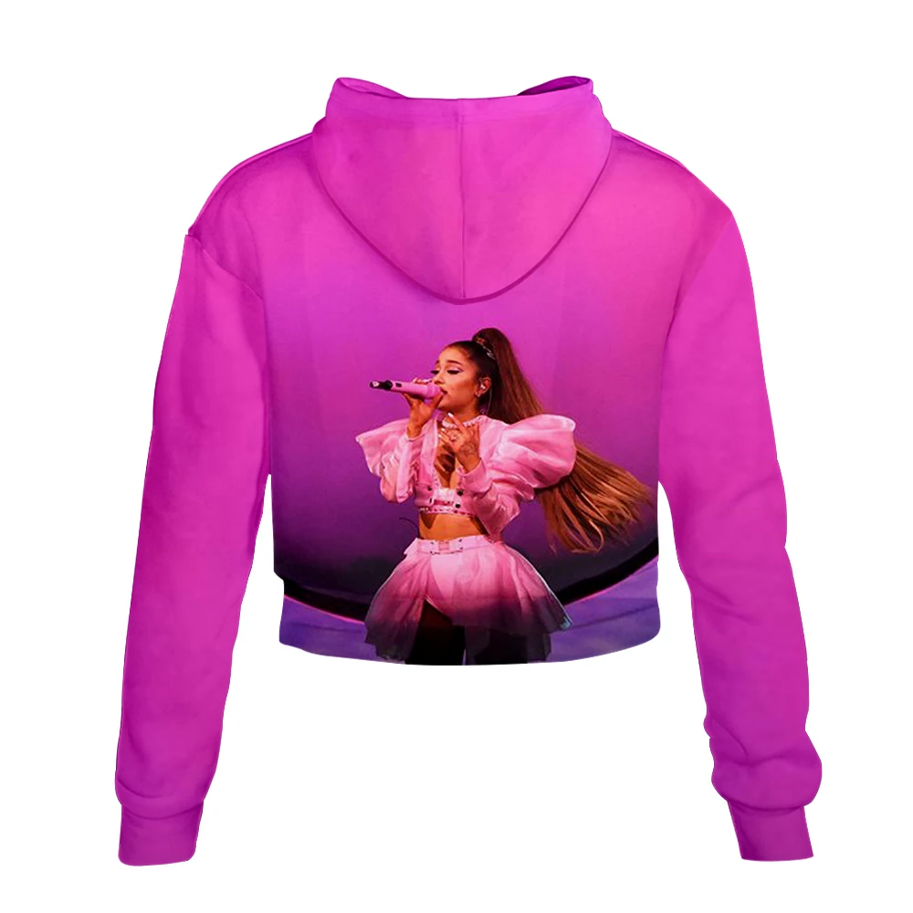 Новая женская Повседневная весенняя одежда Ariana Grande,, короткие сексуальные толстовки, уличная одежда