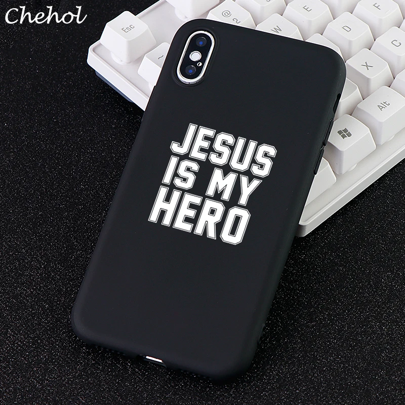 

Letter Phone Cases for iPhone 11 6s 7 8 Plus Pro X XS MAX XR Case Jesus Is My Hero Soft TPU Silicone Back Covers Accessories