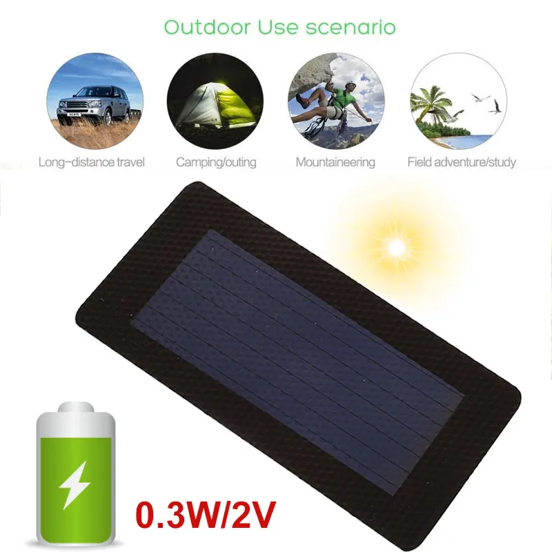 Солнечный генератор, водонепроницаемый, 0,3 Вт, 2 в, прочная солнечная панель, батарея, зарядка, гибкость, наружное солнечное зарядное устройство, складная панель для путешествий