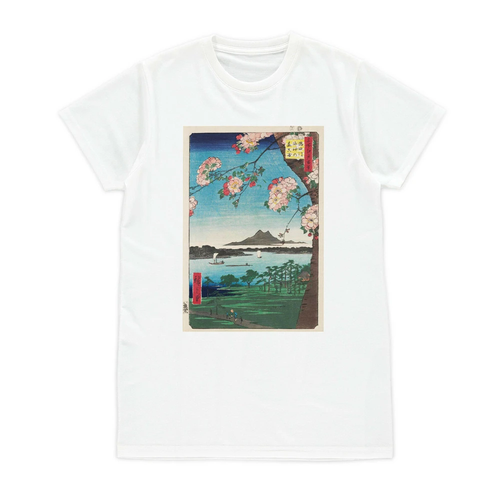 Японская футболка Ukiyo-E с рисунком в виде деревянного блока Hiroshige Sakura Женская
