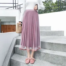 Женская юбка весна мода осень высокая талия однотонная плиссированная половина длины эластичная юбка Акция Женская юбка