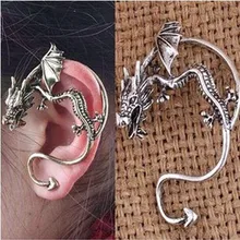ER018 Hot Retro Fashion rock and roll dragon Earhook not pierced ears Earrings for women jewelry