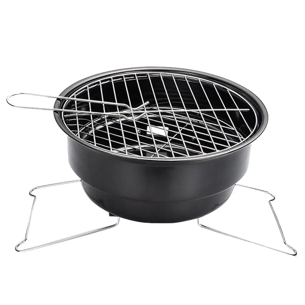 

Barbecue Grill Mini Round Grill Charcoal Grill For Garden Patio Camping Festival Picnic Party Hiking Travel Fishing BBQ Shelf