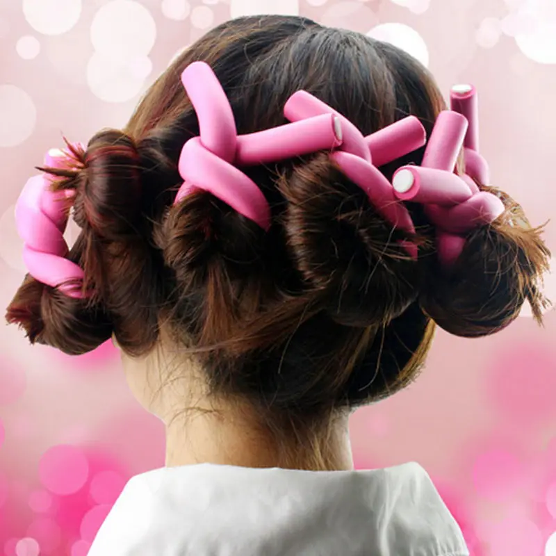10 Pcs/Set Hair Curler Magic Air Hair Roller Curling Sticks Soft Foam Twist Flexi Rods DIY Styling Tool SANA889