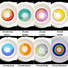 Bio-essence 2Pcs/Pair Cosplay Color Contact Lenses for Eyes Anime Accessories Orange Pink Green Rainbow Lens Pupilentes