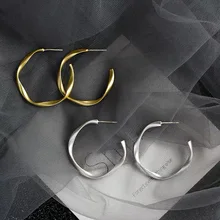 Серьги Серебро 925 женские серьги Модные ювелирные изделия матовое золото Шпилька-Сережка для пирсинга Простой Круглый Шарм Драгоценности для ушей леди