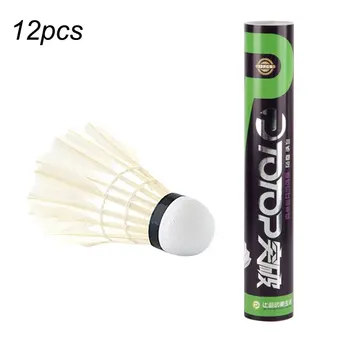 

PTOTOP 4168 Natural White Goose Feather 12pcs Badminton Training Ball Exquisite Workmanship Sport Badminton Shuttlecocks Ball