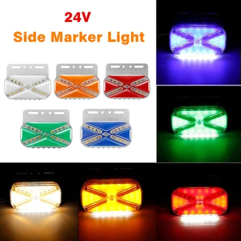 

24V LED Dynamic Car Truck Side Marker Light Car External Light Squarde Warning Tail Light Signal Lamp Trailer Lorry Waterproof