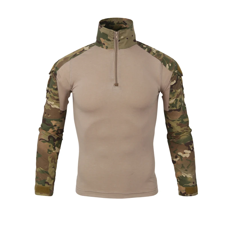 camiseta camuflada blusa exército camuflada de soldados para combate força multicamadas com manga camiseta de caminhada