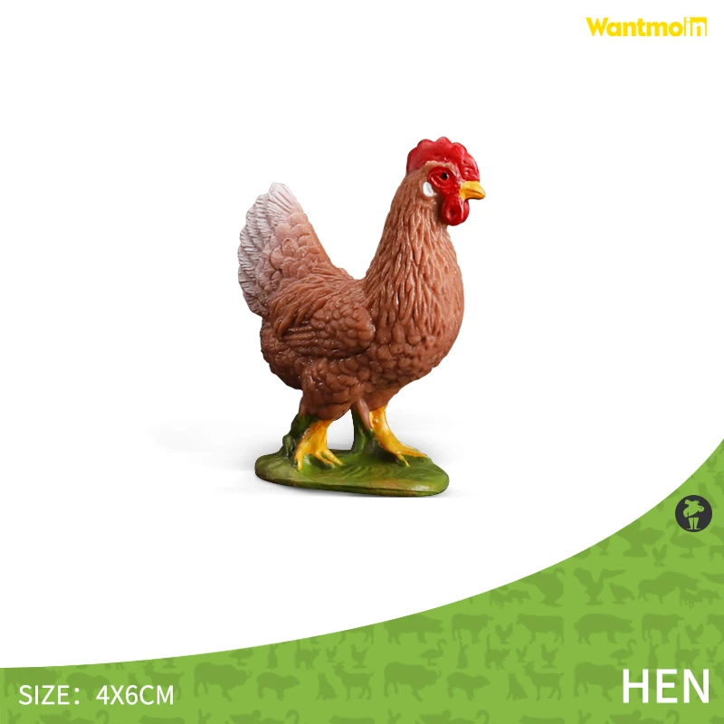 CH076 Clay Animal Figurine Miniature 2 Rooster Hen Cock 