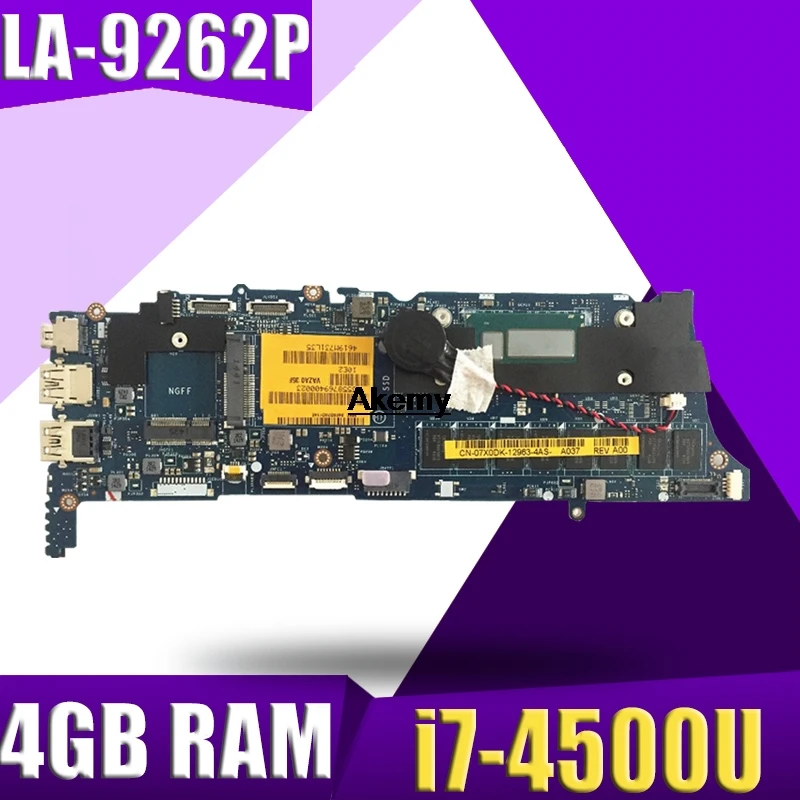 

FOR DELL XPS 9Q33 Laptop Motherboard W/ I7-4500U CPU CN-01X85G 01X85G 1X85G VAZA0 LA-9262P 4GB RAM Test ok