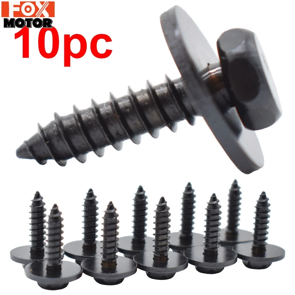10pc 5mm License Plate Screws Universal Car Auto Selftapping Screw