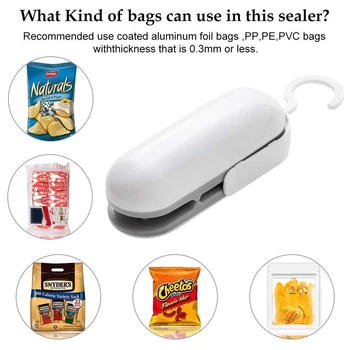 

Mini Plastic Bag Heat Sealers Handheld 2 in 1 Heat Sealer Portable Bag Resealer for Food Snack Storage BJStore
