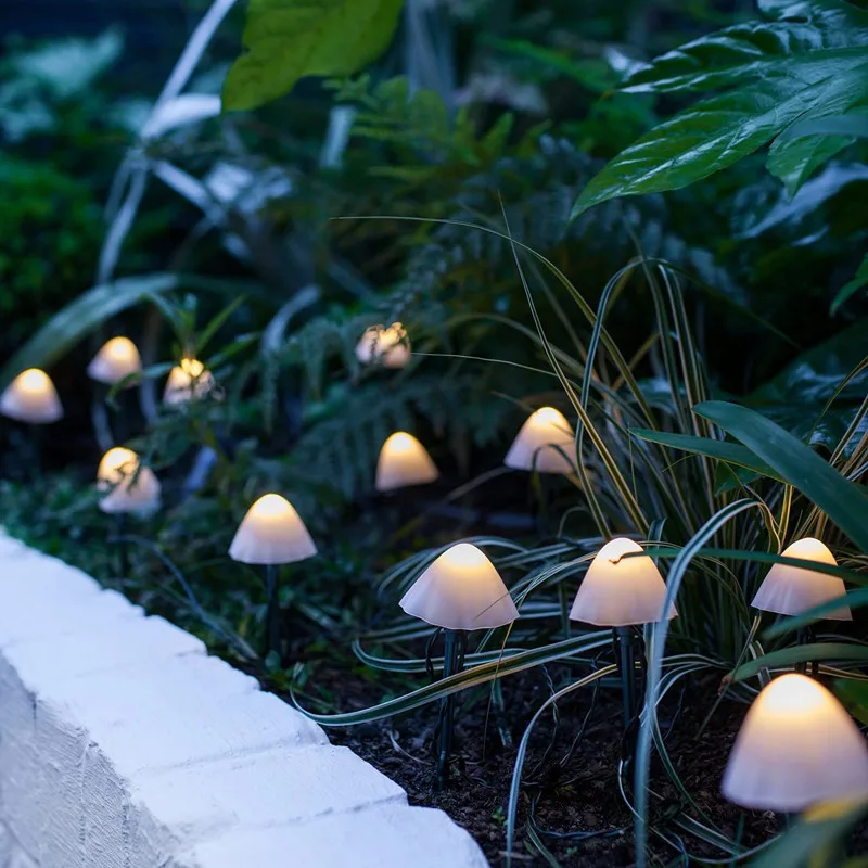 Outdoor LED Garland Solar Mushroom String Lamp