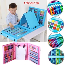 176 шт детский набор для рисования, Набор цветных карандашей, карандаш, маркерная ручка, кисть для рисования, набор инструментов для детского сада, детские подарки