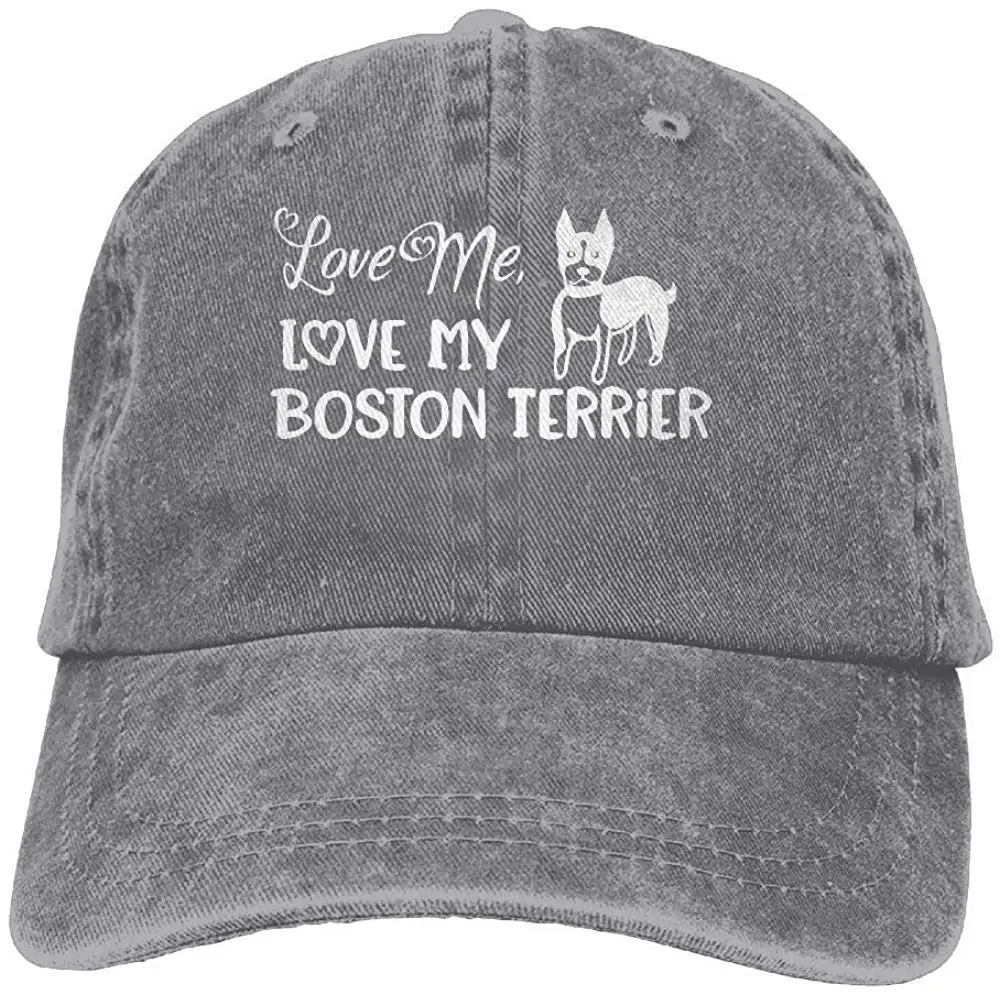 Love Me, Love My Boston Terrier взрослая джинсовая бейсболка