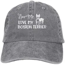 Love Me, Love My Boston Terrier взрослая джинсовая бейсболка