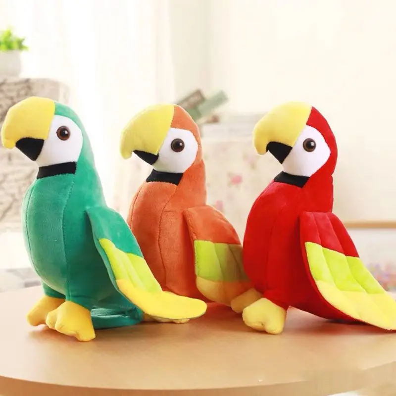 

Cute Cartoon Parrot Pet Dog Chewing Toys Colorful Fun Interactive Plush Funny