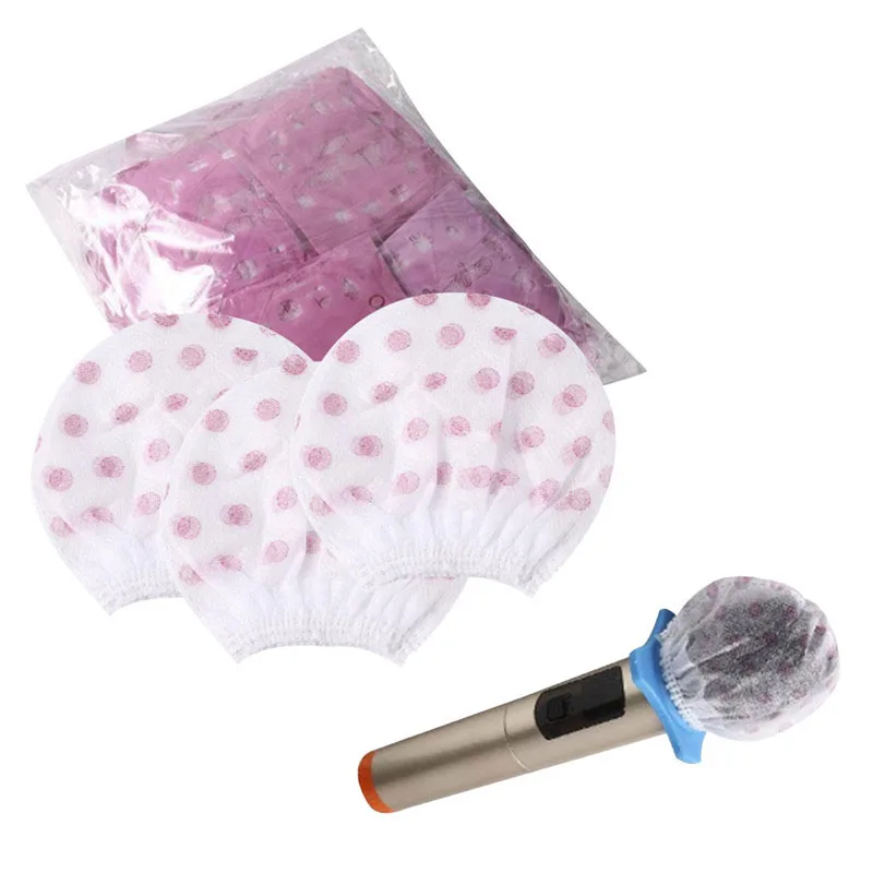 

10pcs Disposable Non-woven Microphone Cover Removal Windscreen Protective Mic Cap Pad For Ktv Karaoke Supplies