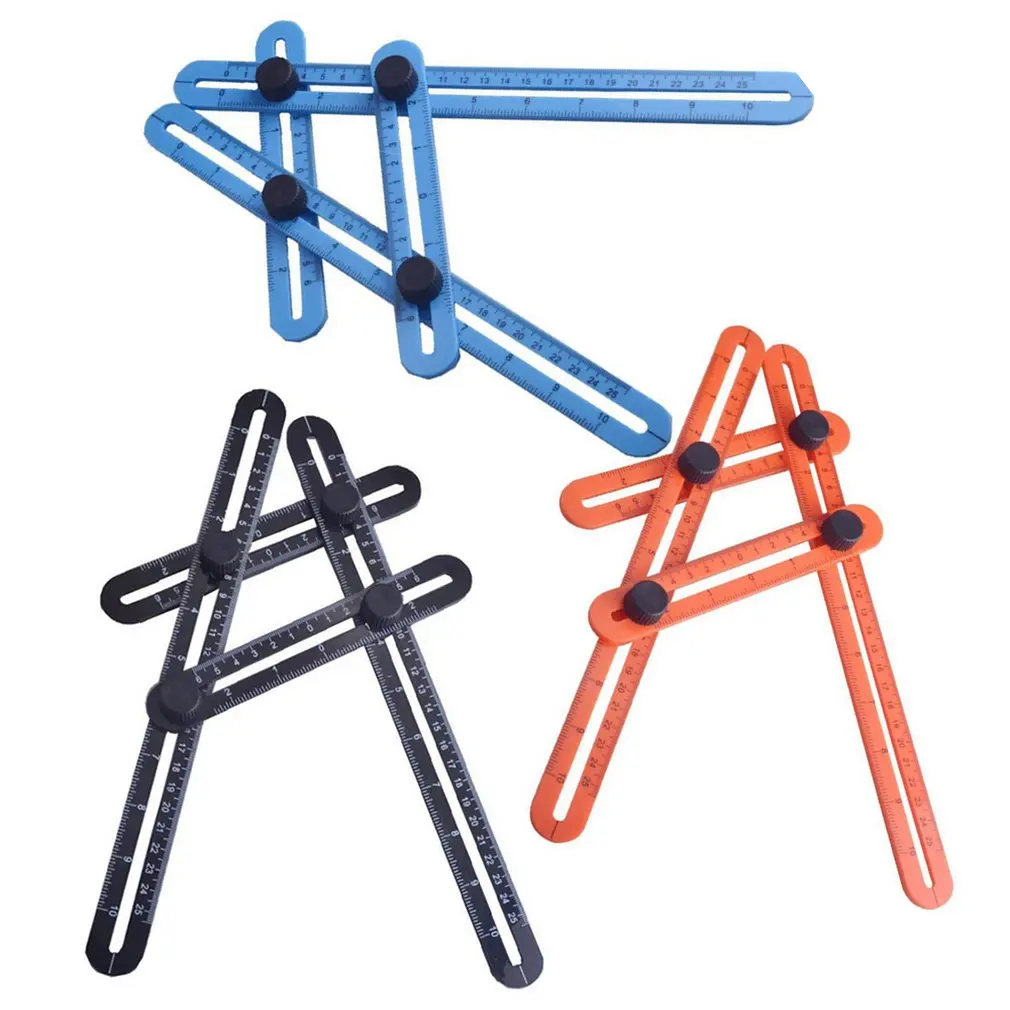 

Multifunction Office Drawing Ruler Multi-angle Drawing Ruler Four Corners Folding Activities Feet Hardware Measuring Tools